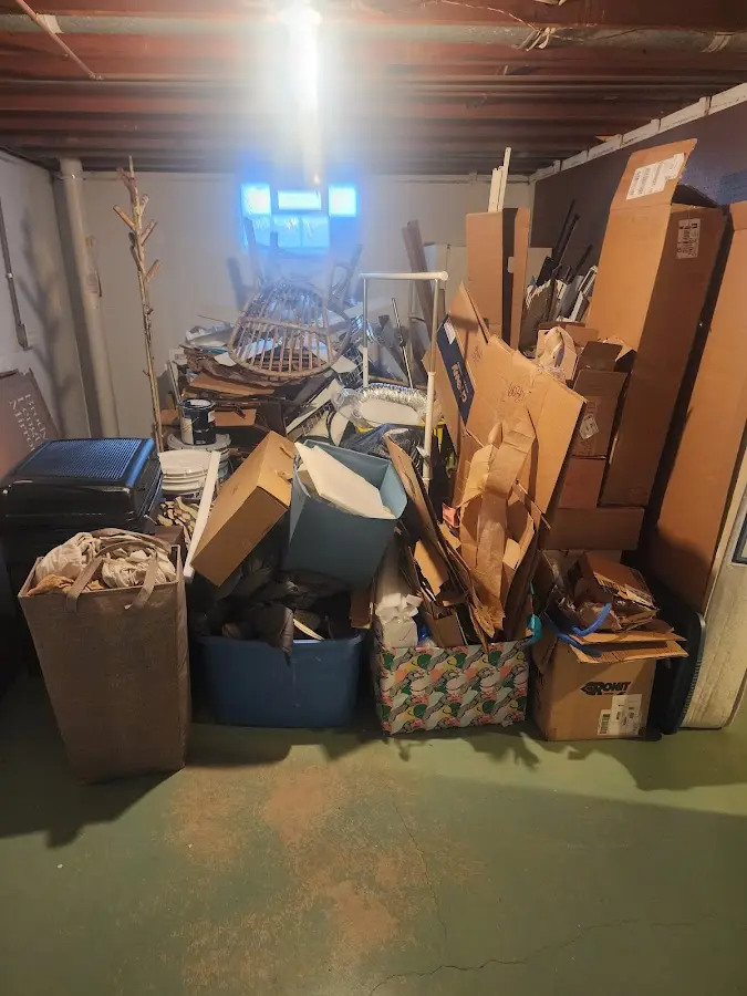 Roll-off dumpster container at job site for 6 Yard Dumpster Rental in Charlottesville